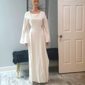 Linen Open Back Maxi Dress NWT